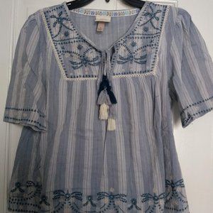 Knox Rose Embroidered Shirt Size M